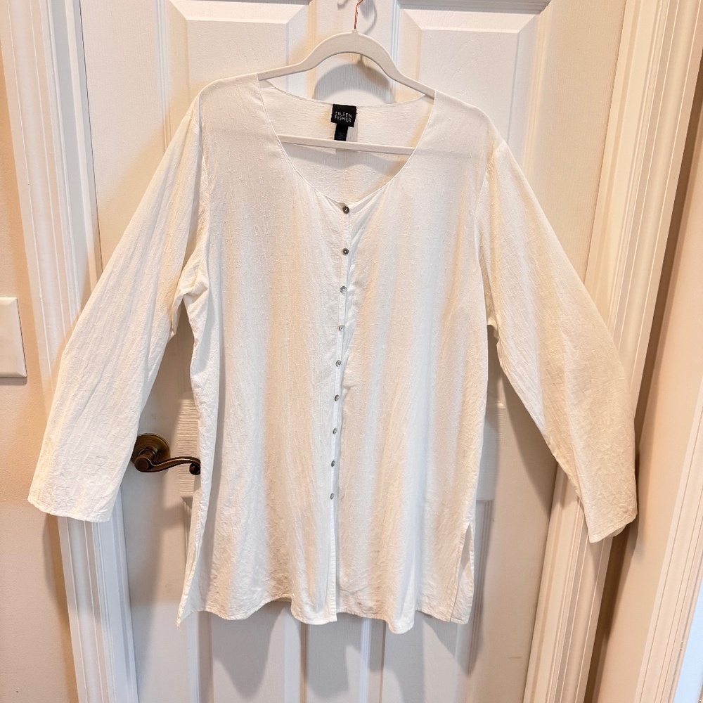 Eileen Fisher Woman's Dress/Tunic, White, Size XL